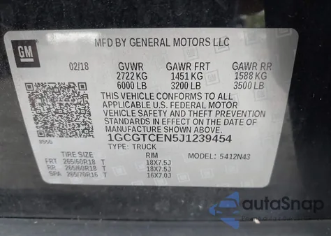 2018 Chevrolet Colorado Lt from USA, damaged, VIN 1GCGTCEN5J1239454